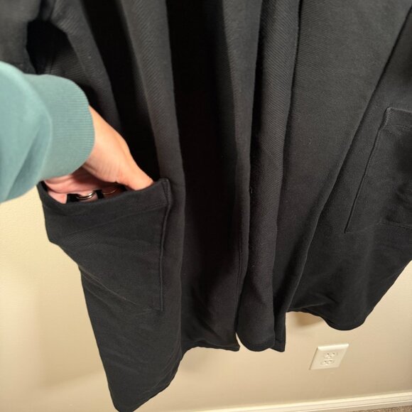 Eileen Fisher Open Front Kimono Jacket Size Large XL Black Organic Cotton - Picture 5 of 7
